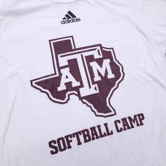 Adidas Amplifier Tee Texas A&M Pullover Casual Graphic T-Shirt Mens Size M White - Picture 4 of 9